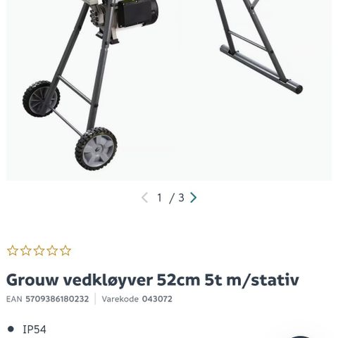 Grouw vedklyver med stativ