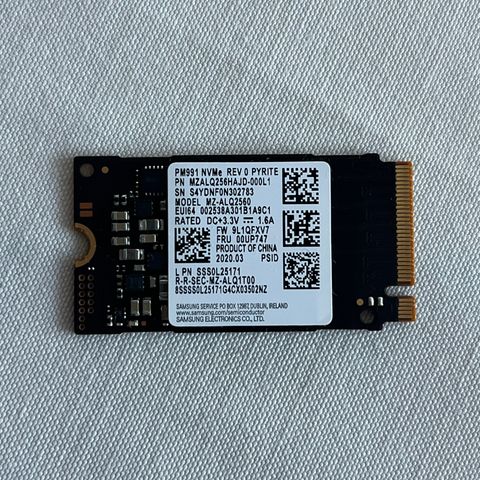 256 GB SSD (M.2 2242 PCIe 3.0 NVMe)