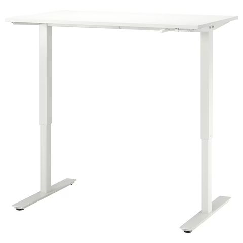 Ikea TROTTEN Arbeidsbord sitte/stå, hvit, 120x70 cm