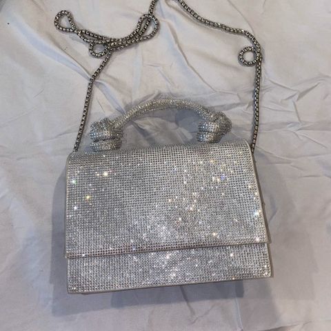 Zara rhinestone mini knotted top handle bag