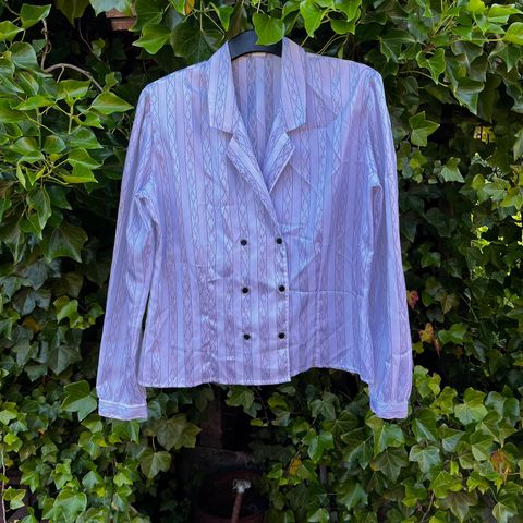 Retro/vintage flott hvit bluse, strl 42