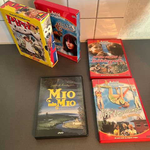 Astrid Lindgren pakke med dvd  kr 350 samlet