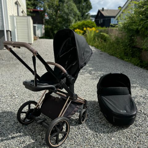 Cybex Platinum Line, e-Priam, 2022, Duo – Sepia Black/Rosegold elektriske