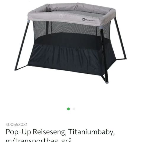 Titaniumbaby pop-up reiseseng til barn selges