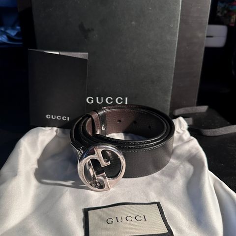 Gucci Interlocking G Leather Belte Reversible