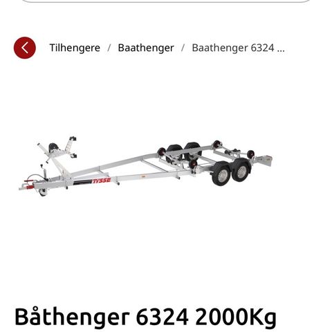 Tysse Båthenger 6324 2000 kg 23’