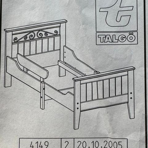 Talgö juniorseng, justerbar lengde (90-170 cm)