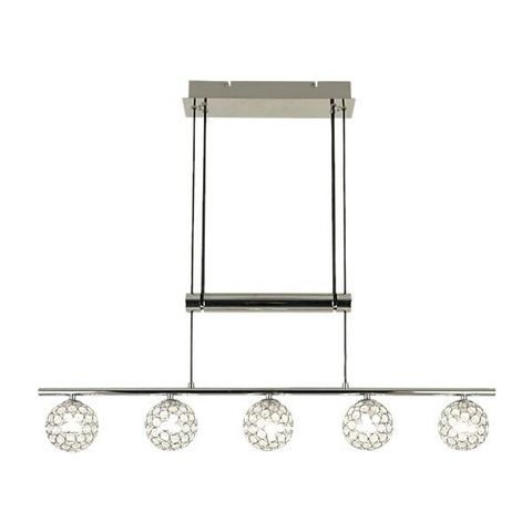 Aneta BLING taklampe, 5-lys, krom