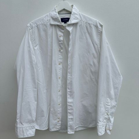 Eton hvit dobby skjorte