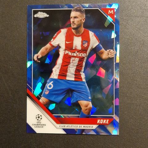 Koke Atletico Madrid Sapphire Blue Shimmer 2020-21 Topps Chrome