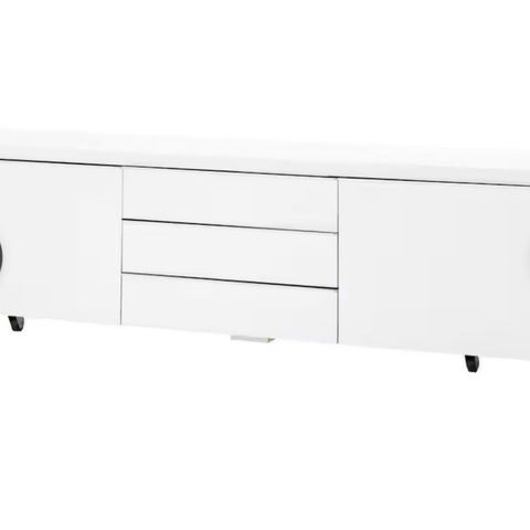 Hvit høyglans tv benk fra Ikea