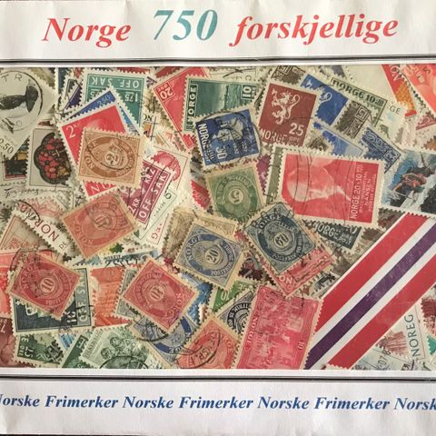 750 forskjellige gamle norske frimerker