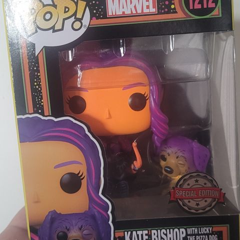 Funko POP | Blacklight Kate Bishop with Lucky the Pizza Dog