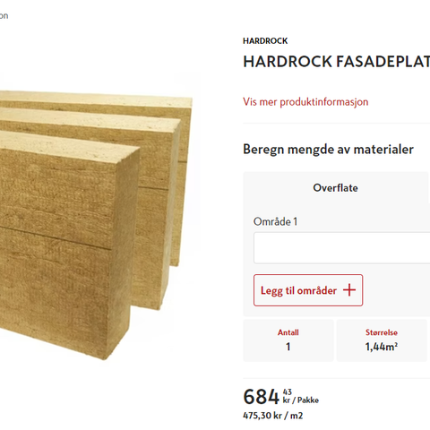 Rockwool Hardrock Fasadeplater 100mm