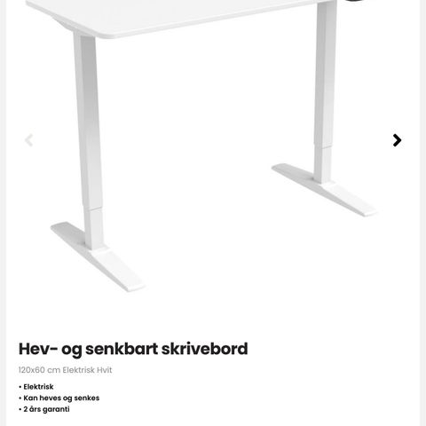 Hev og senk skrivebord