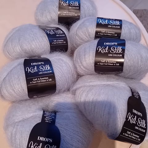 Drops kid silk og Lace kid mohair fra Gjerstal garn