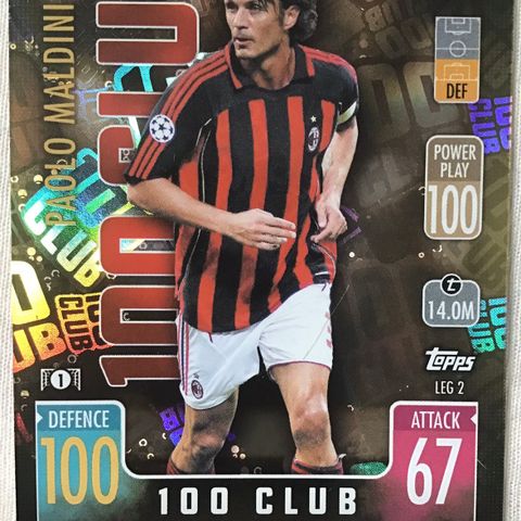 Paolo Maldini. fotballkort.