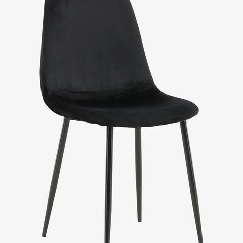 4 stk svarte stoler i velur