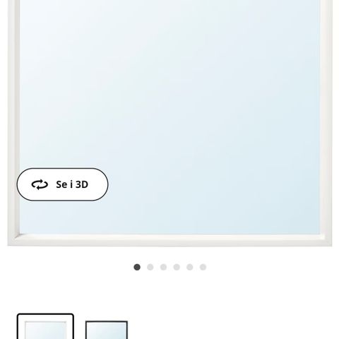 Speil ,Ikea Nissedal kvadratisk /hvit 65×65