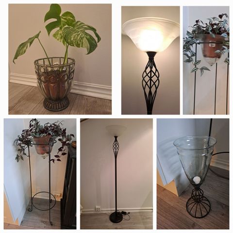 Pidestall,lampe,stor spesiell orkidepotte,lysholder,potte