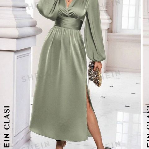 Lang grønn kjole