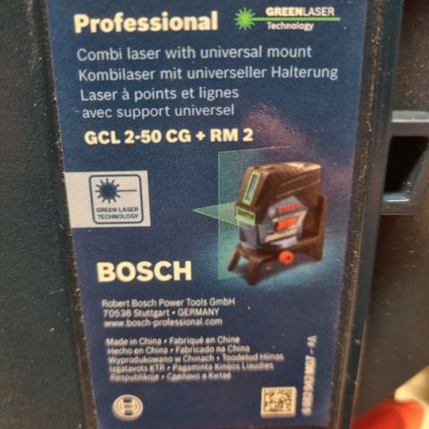 BOSCH Grønn laser GCL 2-50 CG PROFESSIONAL