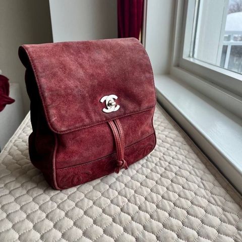 Chanel Vintage Triple Stitched CC Flap Backpack Suede