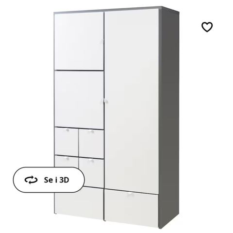 IKEA Visthus garderobe skap grå/hvit