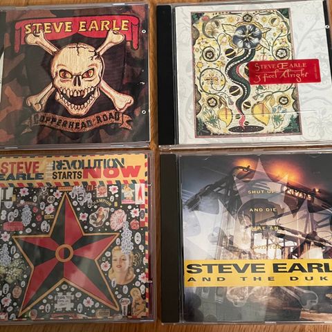 Steve Earle cd’er selges (Bob Dylan, Bruce Springsteen, Neil Young, Townes )