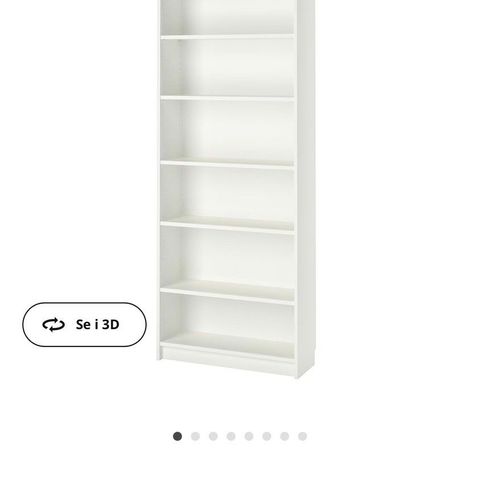 IKEA Billy hylle hvit 80X202.  HBO 50 kr.