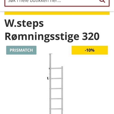 Brannstige 3,6m til salgs