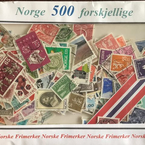 500 forskjellige gamle norske frimerker