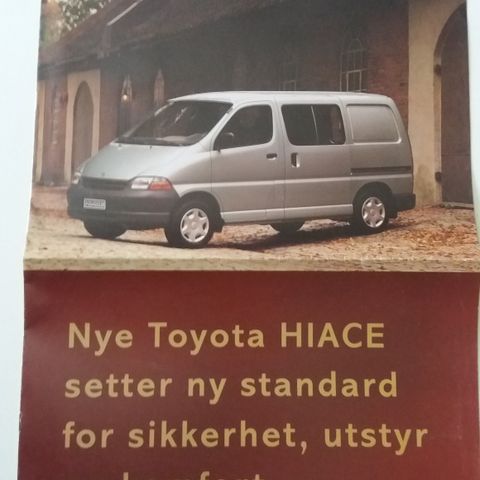 Toyota HIACE -brosjyre. (NORSK)