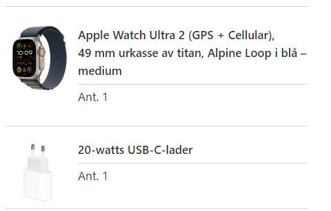 Apple Watch Ultra 2 49mm, pent brukt!