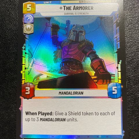 The Armorer uncommon foil Star wars unlimited samlekort