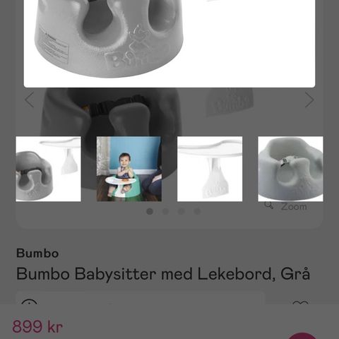 Bumbo Babysitter med Lekebord, Grå // Stol til baby