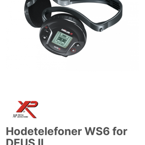 (Metalldetektor) XP Deus WS6 hodetelefon selges