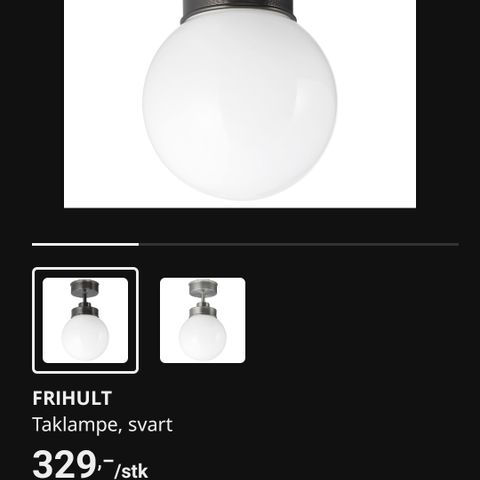 Frihult taklampe selges uåpnet