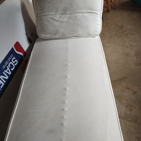 Hvitt sjeselong 160 cm lang