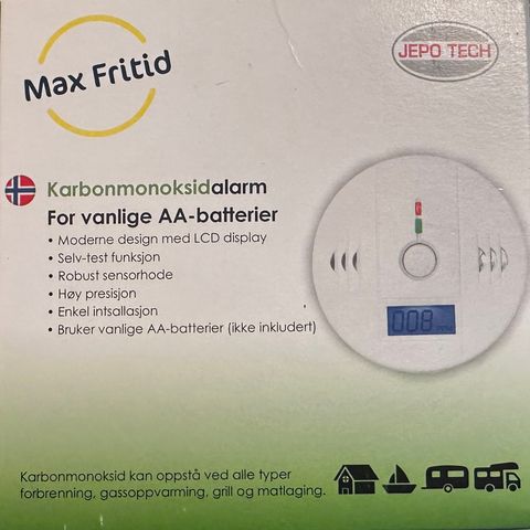 Karbonmonoksidvarsler til bobil/caravan