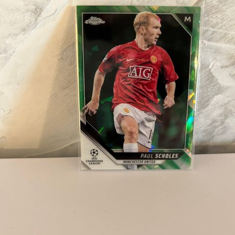 2021-22 Topps Chrome UCL Sapphire Paul Scholes Green 01/75 Manchester United