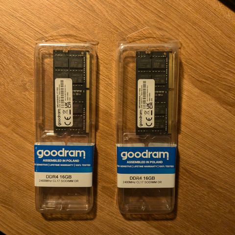 32GB (2X16GB) GOODRAM SODIMM DDR4 2400MHz CL17 RAM minne
