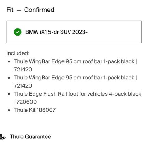Ønsker å kjøpe thule wingbar for integrerte rails- sorte