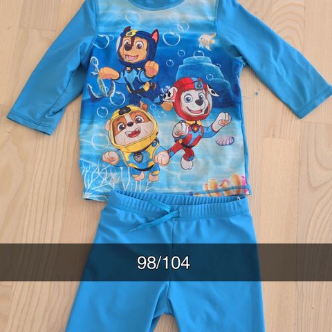 Paw patrol Uv drakt str 98/104