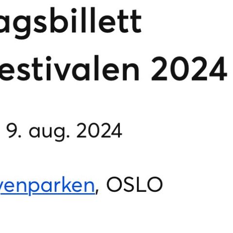 Fredagsbillett Øyafestivalen 2024