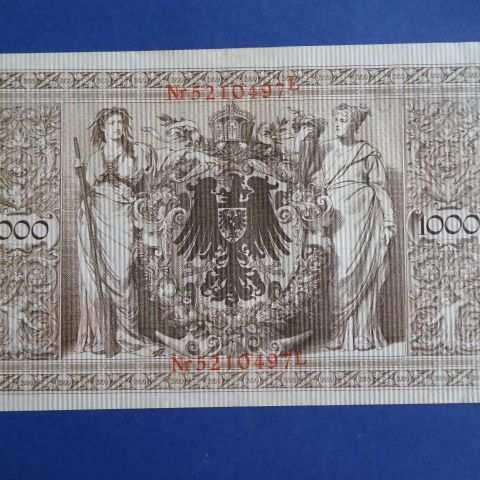 Stor gammel Tysk seddel 1910 i meget god stand