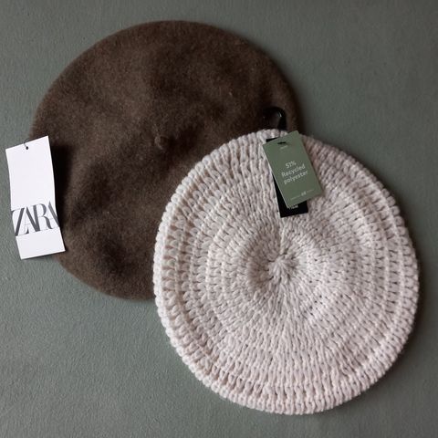 New set of 2 berets - Zara and H&M