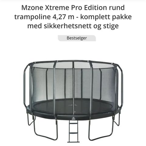 Mzone Xtreme Pro Edition Trampoline. Nesten ny!