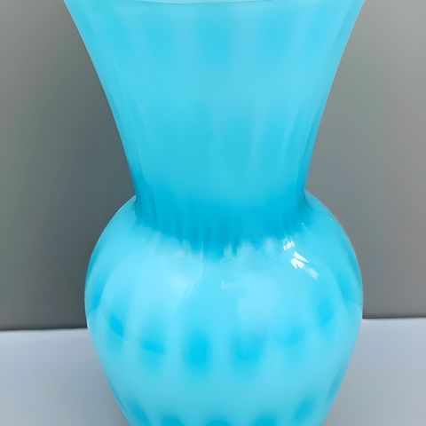 Turkis blå vase i glass 20 cm