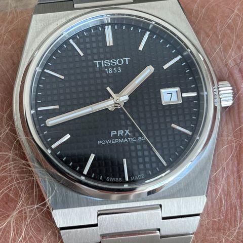 Tissot prx powermatic 80. Nesten ny!! Både lenke og skinnreim.